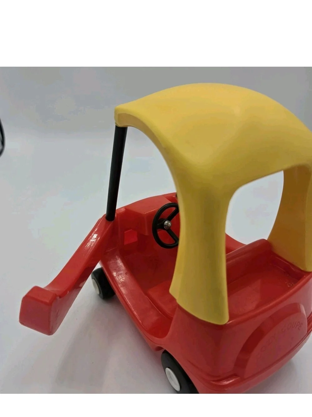 Little Tikes Dollhouse Cozy Coupe Miniature Vintage Red Yellow Mini Doll Car 6”